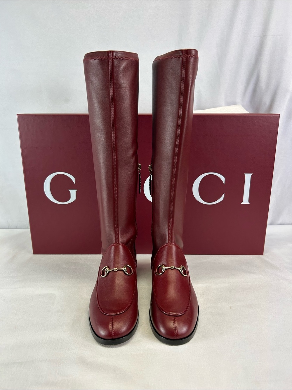 Gucci Jordaan Leather Horsebit boots